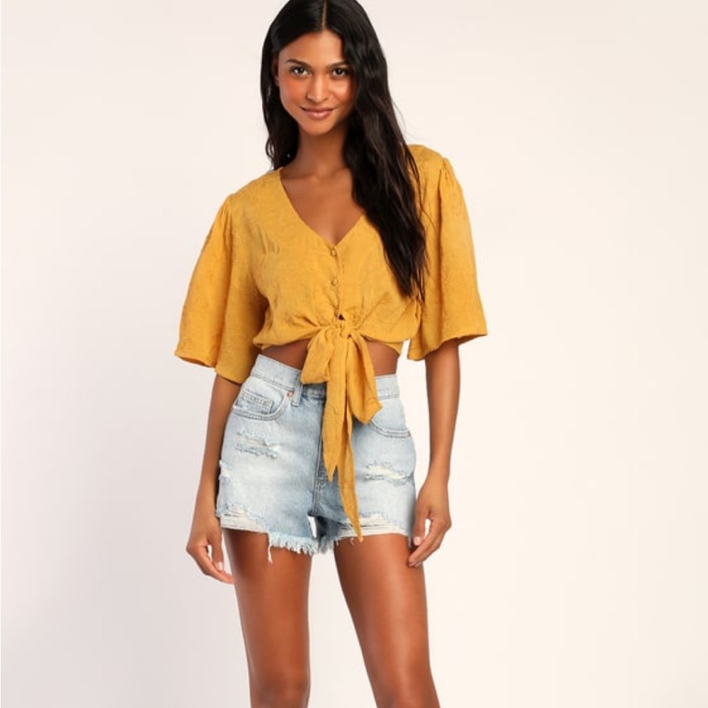 Lulu's Yellow Crop Top